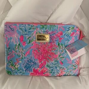 Lilly Pulitzer Vibrant Pink and Blue Cosmetic Bag